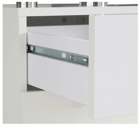 Sconto Písací stôl BRADEN biela/vysoký lesk