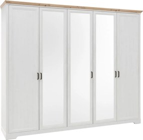 Šatníková skriňa Jasmin, 264 cm, borovica, dub anderson