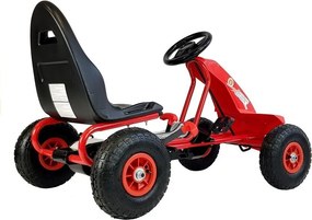 LEAN CARS Pedálová motokára A-18 s nafukovacími kolesami, červená