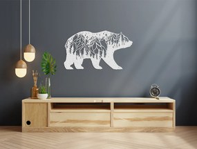 drevko Nálepka na stenu Medveď a noc v horách Rozmer obrazu: 25 x 44,5 cm, Farba dekorácie: Čierna