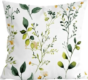 Sada obliečok z mikrovlákna FLORAMA biele + obliečka na vankúš 45 x 45 cm ZDARMA