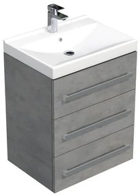 Kúpeľňová skrinka s umývadlom SAT Cube Way 60x76,5x46 cm betón mat CUBE46603BEVER, 1 ks