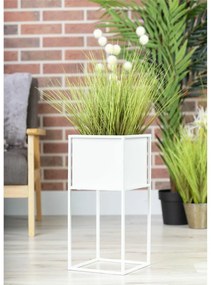 KOVOVÝ KVETINÁČ SO STOJANOM PLAIN 50X24 CM BIELA
