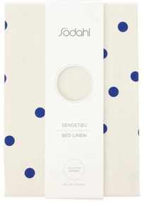 Modré/krémové obliečky na jednolôžko z bavlneného saténu 140x200 cm Solaris – Södahl