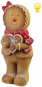 Vánoční LED figurka Perníček Santa Lila I 43,5 cm hnědá