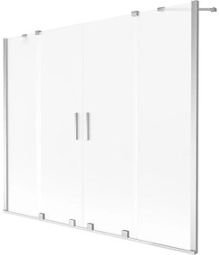 Mexen Velar Duo, 2-krídlová vaňová zástena s posuvnými dverami 170 x 150 cm, námraza, chrómový profil, 896-170-000-32-01