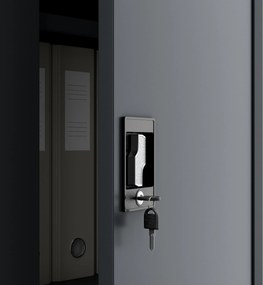 Kovová kancelárska skriňa antracitová JAN II D600 1150 x 1850 x 600 mm