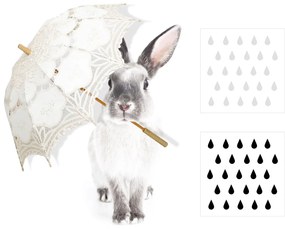 Dekornik Samolepka - zajačik Harry s dáždnikom - M