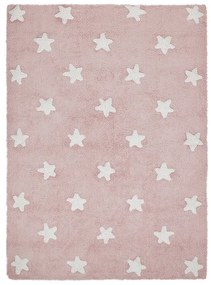 Lorena Canals, Prírodný koberec, ručne tkaný Stars Pink-White, 120x160, ružová, detská izba