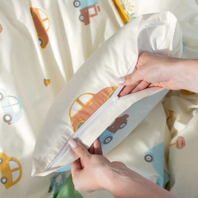 Goldea detská bavlnená obliečka na vankúš - svet autíčok 40 x 40 cm