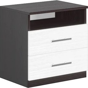 Nočný stolík STANA, biele drevo-wenge
