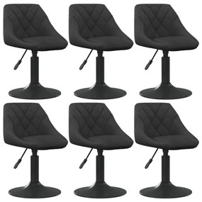 Otočné jedálenské stoličky 6 ks čierne zamatové 3088799