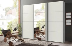 Šatníková skriňa Bern, šírka 270 cm/extra výška 236 cm, biela