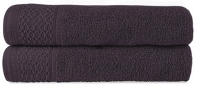 BAVLNENÉ UTERÁKY SOLANO SADA 1 KS 30X50 CM, 1 KS 50X90 CM, 1 KS 70X140 CM TMAVOFIALOVÁ