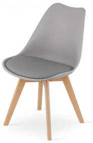 Set dvoch jedálenských stoličiek MARK - sivé (hnedé nohy) 2ks