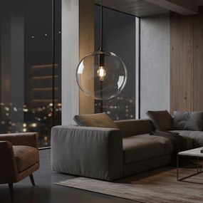 Toolight - Závesné svietidlo Lassi 30cm APP308-1CP, E27, čierna, OSW-00340