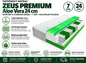 ECOMATRACE Zeus PREMIUM Aloe Vera 24 cm Ortopedický taštičkový masážny matrace akcia 1+1 Rozmery 80x200