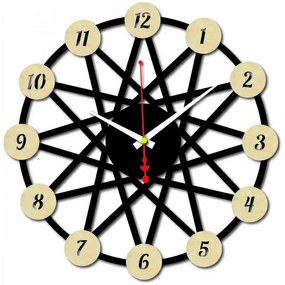 Sentop - Hodiny na stenu z preglejky farba prednej časti čísel Topoľ originál, zadná časť farba podľa výberu PR0344 i čierne