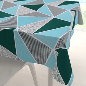 Biante Bavlnený štvorcový obrus Sandra SA-334 Modro-zelené trojuholníky 50x50 cm