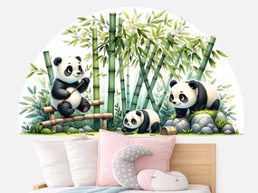 Pandy a vetvičky textilní prelepiteľné nálepky na stenu hárok 47 x 27 cm
