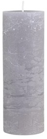 Rustikálna stĺpová sviečka vo francúzskej sivej farbe 7 x 20 cm Chic Antique 36734