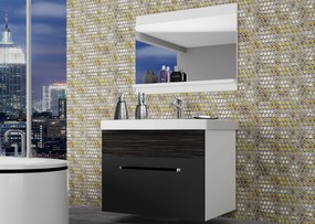 Kúpeľňový nábytok Belini čierny  mat / eben kráľovský + umývadlo + zrkadlo  ROD M 1/0/W/BHK/0/ZW