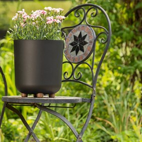 Kvetináč Sofia 240 mm z recyklovaného materiálu, čierny*44252