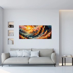 Obraz - Hory zalité slnkom (120x50 cm)
