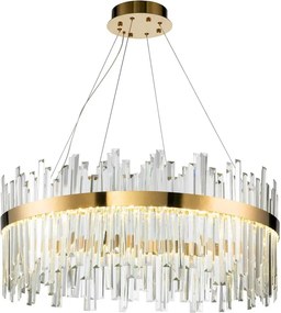 Toolight Toolight, LED krištáľové stropné svietidlo 60cm, APP1515-CP60, zlatá matná, OSW-03263