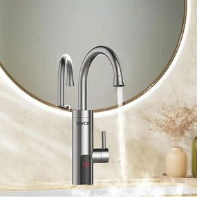 Prietokový ohrievač vody s LED displejom 3000W/230V IPX4 nerezová oceľ