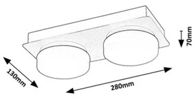 Rabalux 75002 - LED Stropné kúpeľňové svietidlo ATTICHUS 2xLED/5,5W/230V IP44