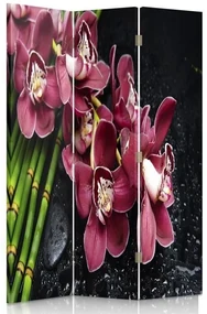 Gario Paraván Orchidea s bambusom Rozmery: 110 x 170 cm, Prevedenie: Klasický paraván