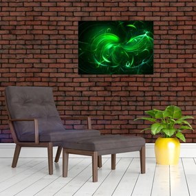 Sklenený obraz - zelená abstrakcia (70x50 cm)
