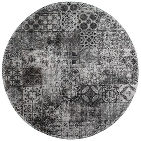 Sivý umývateľný okrúhly koberec ø 120 cm – Vitaus
