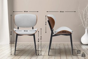 Stolička Enid - látka - Orech / Krémová