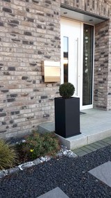 Kvetináč BLOCK, sklolaminát, výška 80 cm, antracit, outlet