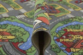 Vopi, Detský kusový koberec Hravé mesto kruh, 250x250 (priemer) kruh, viacfarebná, detská izba