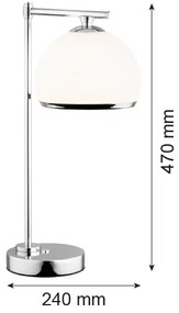 Argon 8121 -  Stolná lampa MARBELLA 1xE27/15W/230V chróm
