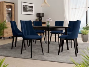 Rozkladací stôl Botiler 140x80 so 6 stoličkami ST97 07, Farby: natura, Farby: čierny, Potah: Magic Velvet 2219