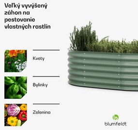 Blumfeldt High Grow Extended, vzvýšený záhon, 150 x 43 x 60 cm, z vlnitého oceľového plechu, jednoduchá montáž, odolný voči hrdzi a mrazu