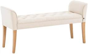 Lavica Cleopatra Chaiselongue látka, nohy antik svetlé - Krémová