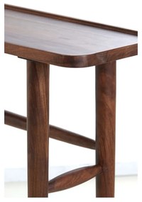 Hnedý konzolový stolík z masívu akácie 30x120 cm Qiano – Light &amp; Living