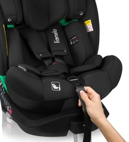 Lionelo - Otočná autosedačka s bázou BRAAM AIR i-Size 40-150 cm, čierny karbón