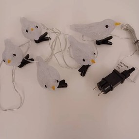 DECOLED LED svetelné vtáky, akryl, 5 ks, teplá biela