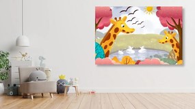 Obraz žirafy pri jazierku Varianta: 120x80