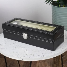 VILDE Organizér, box na hodinky na 6ks, WATCHES, čierny