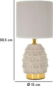 Stolná lampa Pigny 30,5 cm sivá
