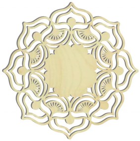 Mandala ruža života okrúhla drevený obraz na stenu z preglejky MIREK I 3D HODINY PR0175 HEU-