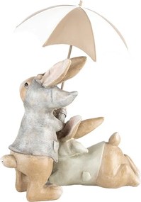 Dekorácia zajačikovia pod dáždnikom - 19*16*23 cm