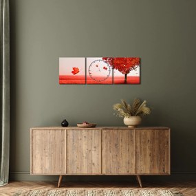 Obraz - Strom lásky (s hodinami) (90x30 cm)